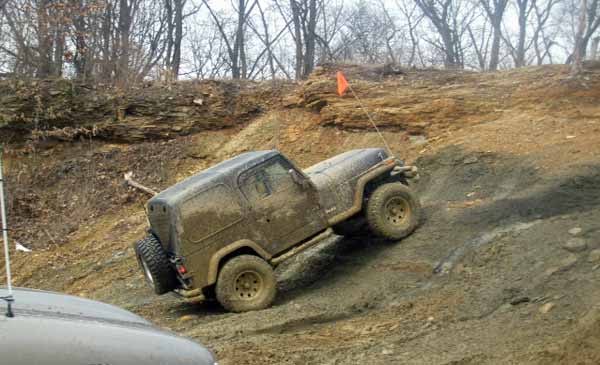 Travis in his Jeep Wrangler