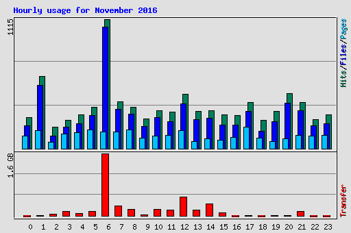 Hourly usage for November 2016