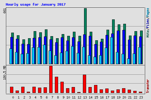 Hourly usage for January 2017