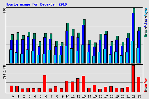 Hourly usage for December 2018