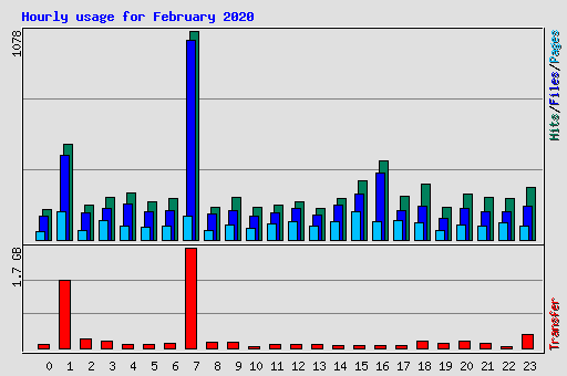 Hourly usage for February 2020