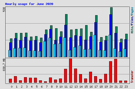 Hourly usage for June 2020