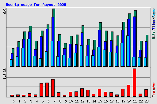 Hourly usage for August 2020