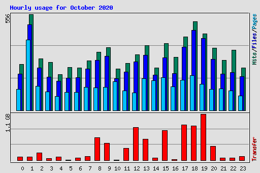 Hourly usage for October 2020