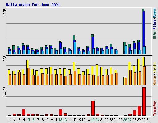 Daily usage for June 2021