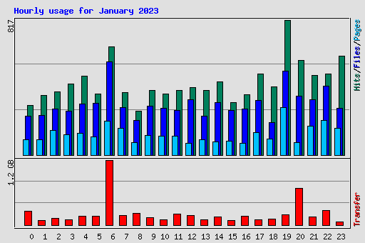 Hourly usage for January 2023