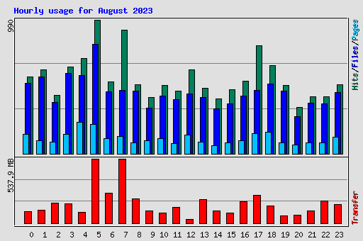 Hourly usage for August 2023
