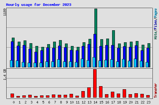 Hourly usage for December 2023