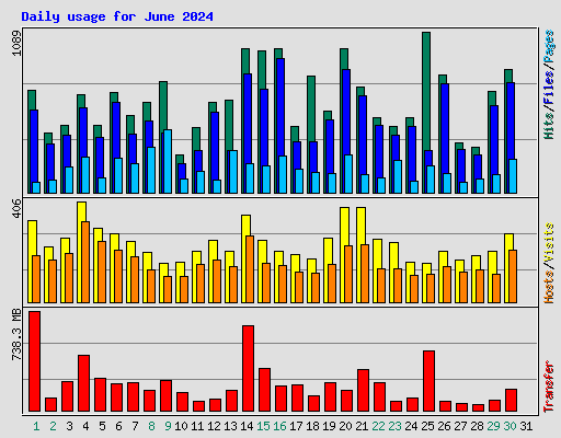 Daily usage for June 2024