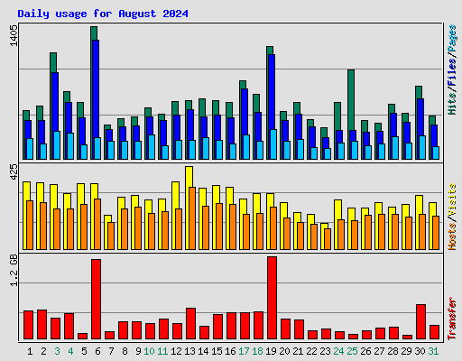 Daily usage for August 2024