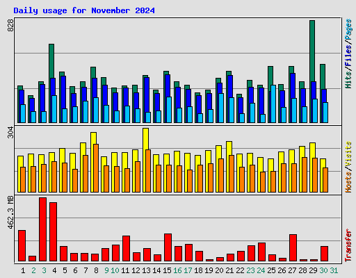 Daily usage for November 2024