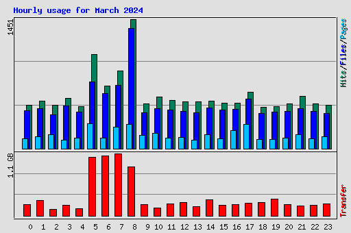 Hourly usage for March 2024