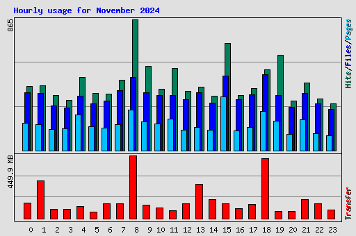 Hourly usage for November 2024