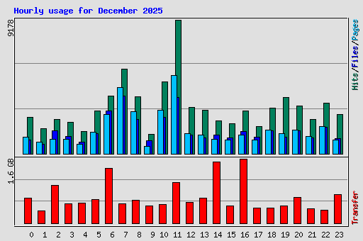 Hourly usage for December 2025